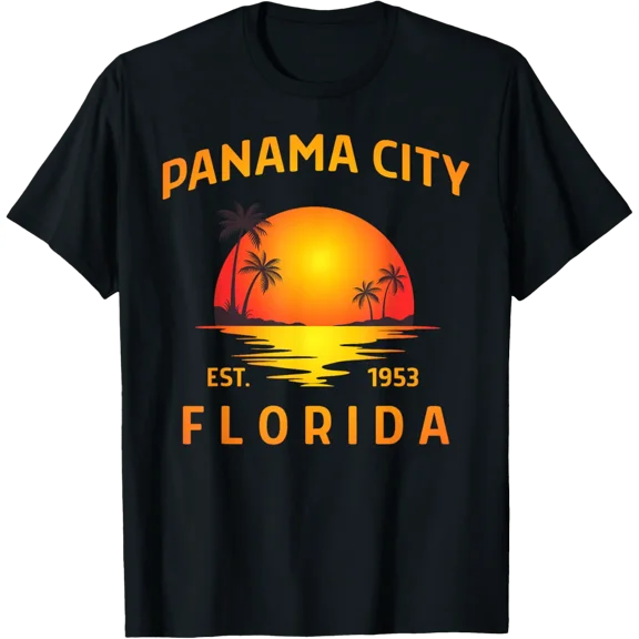 Panama City Florida Beach Vintage Sunset Tropical Summer T-Shirt