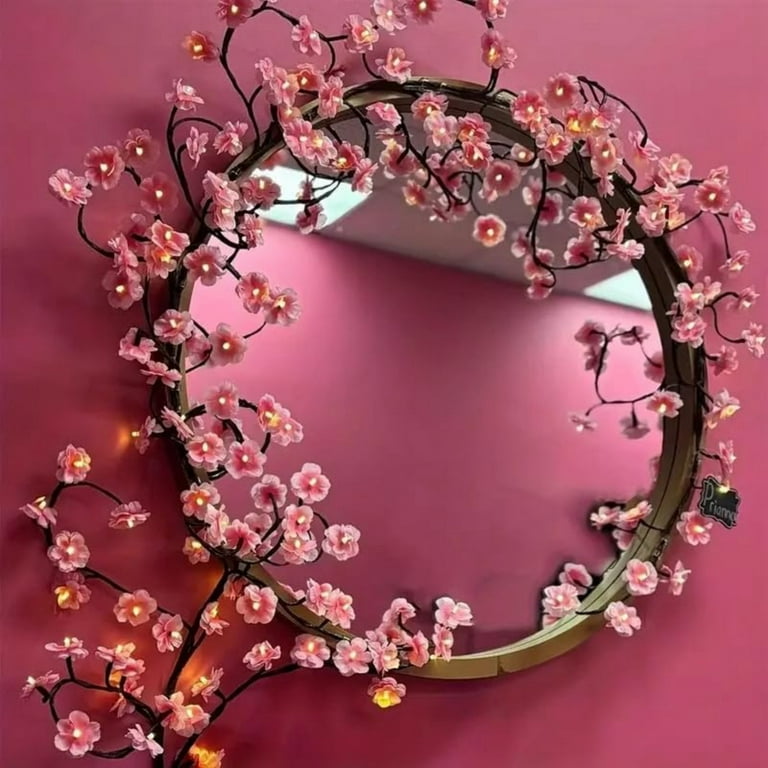 LITBLOOM White Cherry Blossom Tree With Lights 4FT 180 Fairy Lights