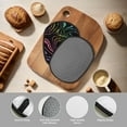 thumbnail image 4 of Pofeuu Rainbow Glitter Print Silicone Pot Mat Mitten With Hanging Loop Heat Resistant Oven Mitts Non-Slip Bbq Baking Smoking Potholders, 4 of 7