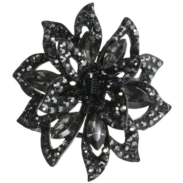 Pinza para el cabello con pedrería, pinza para el cabello con flor, pinza decorativa pequeña con forma de flor