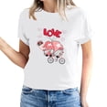 thumbnail image 2 of Fesfesfes Gym Shirts Women's Valentine's Day Love Printed Short Sleeved T-shirt Top Short Sleeved Round Neck Top/Shirt Women Essentials L(US:8), 2 of 6