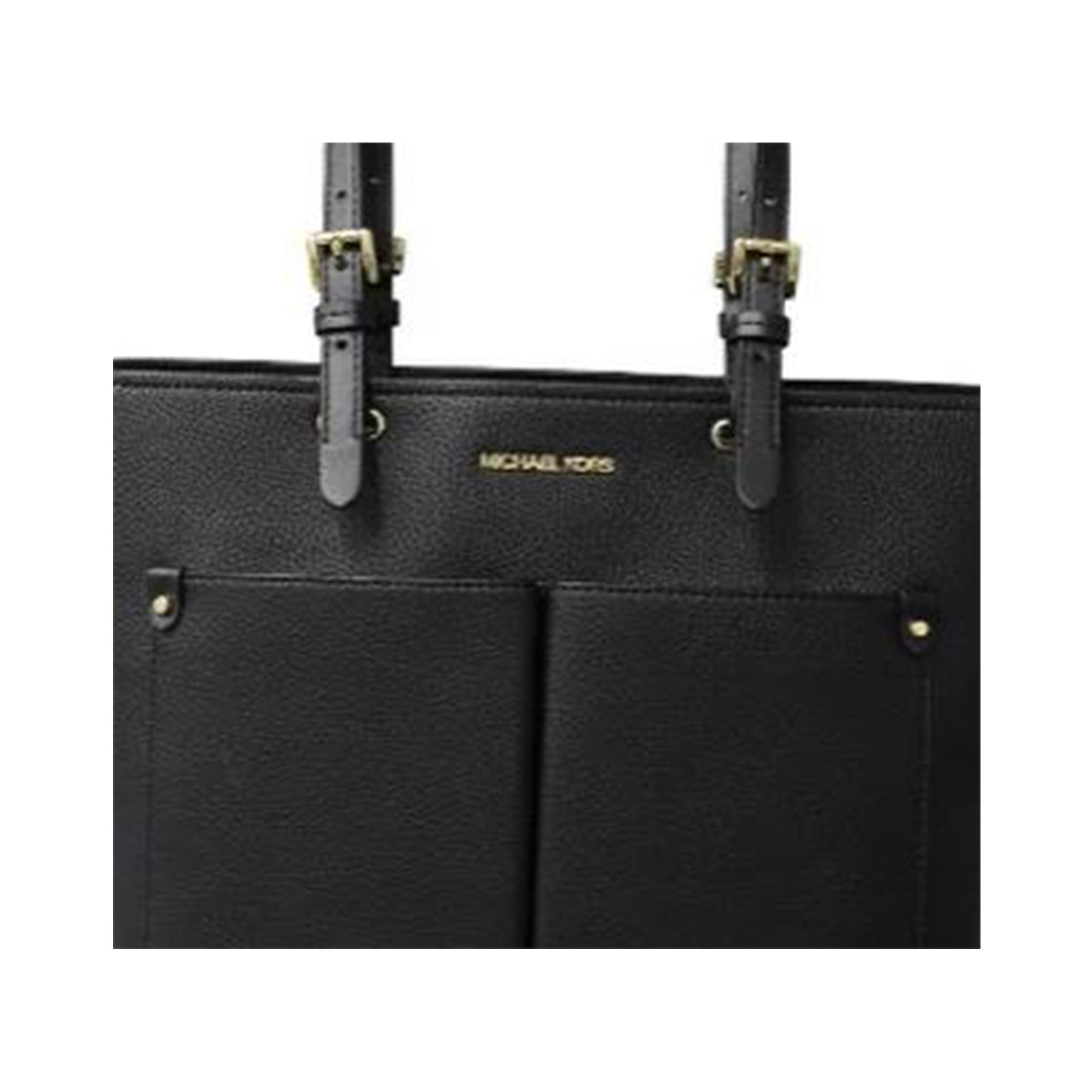 Michael Kors Signature Jet Set Black Double Pocket Tote Bag