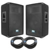 Seismic Audio Pair of 12" PA/DJ Loudspeakers and 50' Speaker Cables - 12" Club,Party Speakers - SA-12T-PKG23