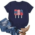 thumbnail image 4 of ORT American Flag Shirts Short Sleeve Women USA Flag Stars Stripes Graphic Blouse Patriotic Shirt 4th of July T Shirt Summer Tops Tee(Z3-Navy,3XL), 4 of 5