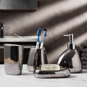 Branches Bath Accessory Collection 4 Piece Bathroom Set - Walmart.com