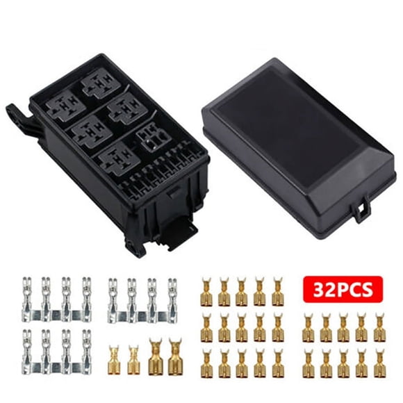 Fuse-Relay Box 5-Fuse Holders 6 Relay Block Holders Fuse-Block 12V Fuse-Box Car