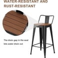 thumbnail image 5 of HAOBO Home 30" Outdoor Barstools Patio Stool Metal Bar Stools Set of 4 Counter Height Barstools with Wood Plastic Seat  Bar Chairs Metal Kitchen Stools, 5 of 12