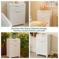 thumbnail image 5 of Sunnydaze Adjustable 34.5" Plastic 1-Shelf 1-Drawer Freestanding Storage Cabinet, Speckled White with Speckled White Trim, 5 of 13