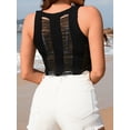 thumbnail image 5 of Arvbitana Women's Ripped Vest Cover Ups Solid Color Crop Tank Tops Casual Sleeveless Pullover Tops Ladies Slim Fit Summer Camisole for Beach Streetwear, 5 of 6