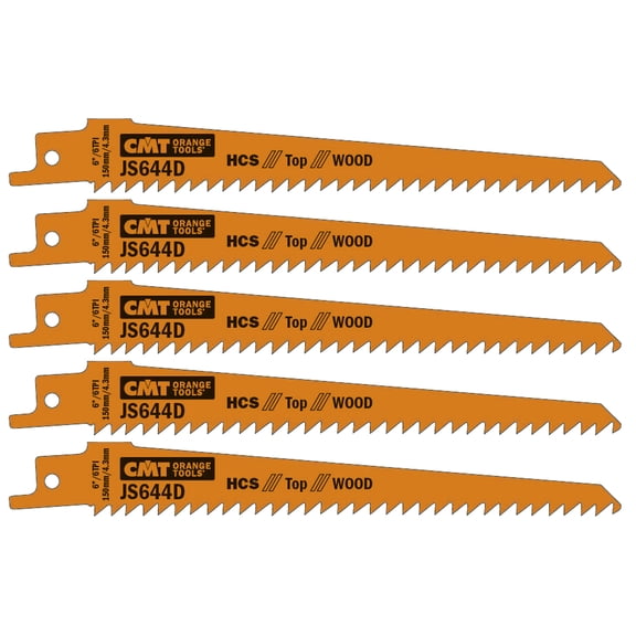 CMT JS644D-5 6 TPI HCS Reciprocating Saw Blades for DCS387, RS428, RS428