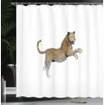 thumbnail image 3 of Ambesonne Leopard Shower Curtain, Roaring Big Wild Cat Art, 69"Wx75"L, Dark Brown Almond and Ecru, 3 of 4