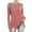 Brick Red, variant on Women Side Split Hem Crew Neck Long Sleeve Plain Shirt