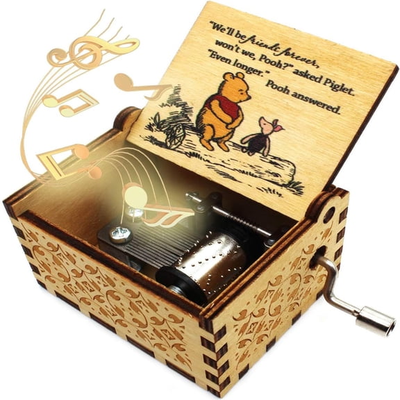 BESTSKY Wooden Music Box - Saying Music Box, Gift for Friend, Cousins, Bff, New Year'S Gifts- Heartwarming Classic Music Box 1 Set