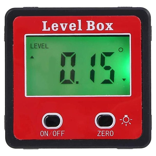 Medida de ángulo Medidor de ángulo horizontal Inclinómetro digital, Caja de nivel electrónico digital Herramientas de medición de base magnética,Red500g