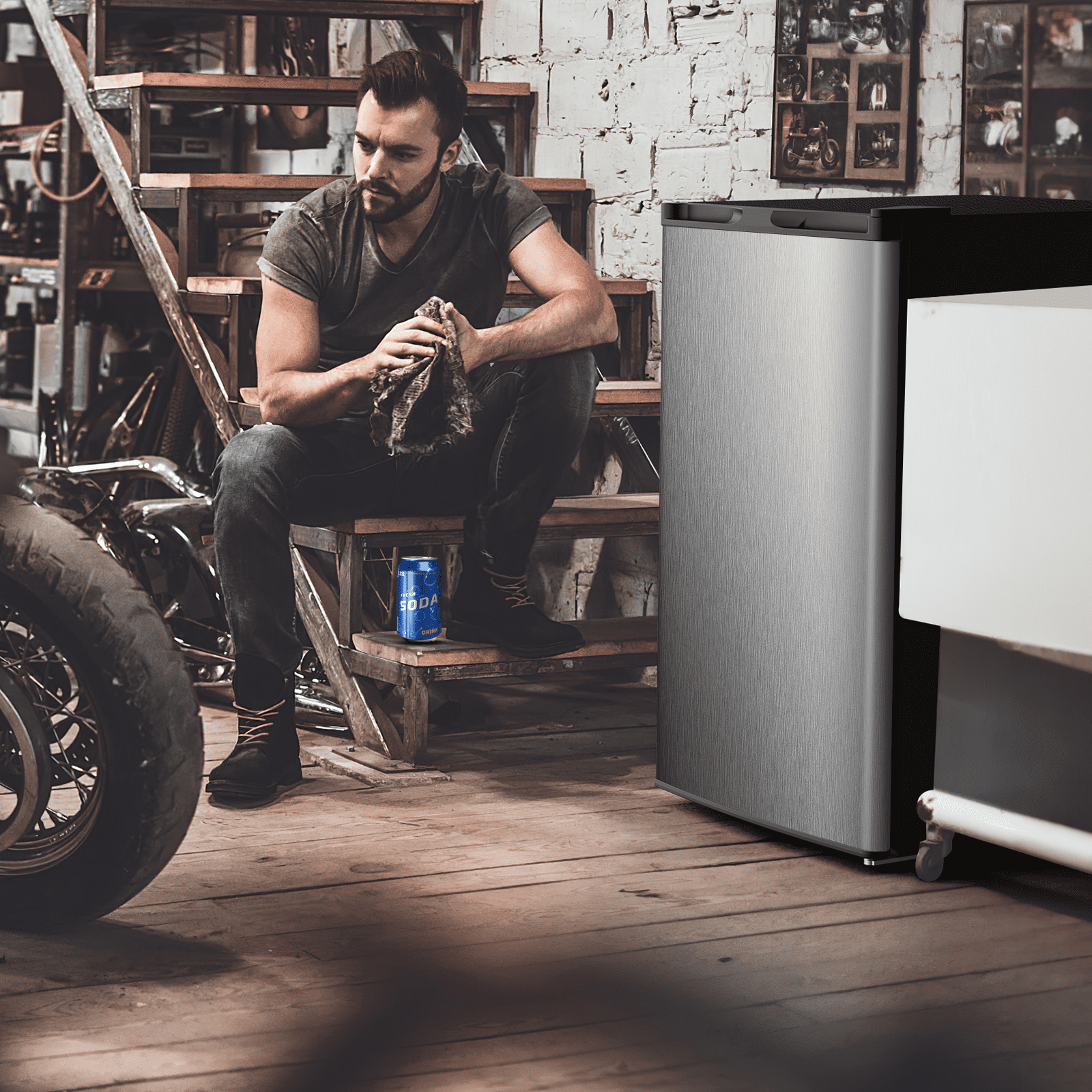 Moifoi 3.0 Cu.ft Upright Freezer, Reversible Single Door Vertical Freezers w/ Removable Shelf, Energy Saving, Silver