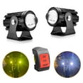 thumbnail image 2 of Auxiliary Motorcycle LED Driving Fog Lights 2PCS 60W White And Yellow Auxiliary Lamps Waterproof Spotlights For Car Tractor Truck ATV UTV SUV Boat, 2 of 6
