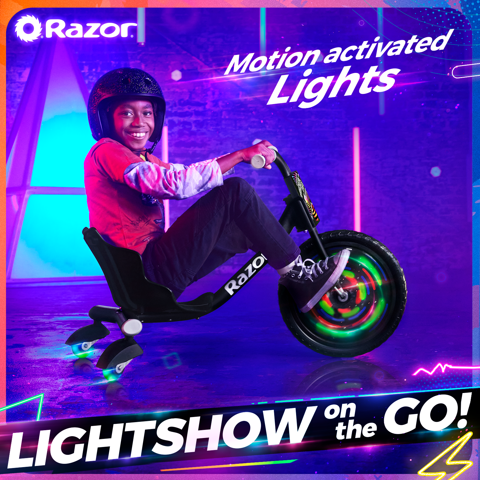 Razor RipRider 360 Lightshow - Drift Trike with Colorful