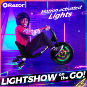 Razor RipRider 360 Lightshow - Drift Trike with Colorful Lights, 3 Wheeled Ride-on Toy for Kids 5+