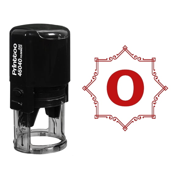 Printtoo Octagon Celtic Swirl Frame Alphabet O Monogram Initial Self Inking Rubber Stamp Office Stationary