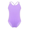 thumbnail image 2 of MSemis Kids Girls Ballet Dance Leotards Criss Cross Back Gymnastic Bodysuit,Size 3-14 Lavender 8-10, 2 of 5
