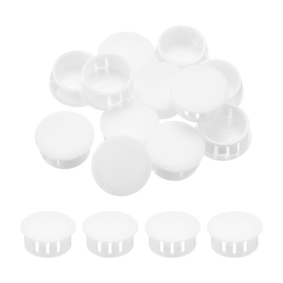 Uxcell 32Pcs 22mm(7/8') White Round Hole Plugs Nylon Plastic Flush Type Hole Plug Insert End Cap for Locking Hole Tube