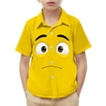 thumbnail image 2 of Piuwrlz Yellow Short Shirts Sleeve Teen Boys Graphic polo Pocket Pullover T Shirts Yellow Size 14 Years, 2 of 9
