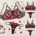thumbnail image 2 of Sexy tanga flores bordado bralette encaje sujetador bustier lencería tanga, 2 of 2