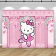 thumbnail image 3 of Fondo de Hello Kitty, decoración de fiesta, niña, niños, Fondo de cumpleaños, fotografía de gatos lindos, accesorios de estudio fotográfico, suministros de pancarta, 3 of 5