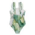 thumbnail image 2 of Girls Ruffle One Piece Swimsuit, Stretchy Fabric for Beach & Pool Activities Ginkgo Leaves, 2 of 8