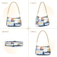 thumbnail image 7 of FORMRS Womens Shoulder Bag with Chain Strap Clutch Purse Cute Tote Handbag, Orange Hand Drawn Sailboats, 7 of 7