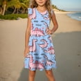 thumbnail image 2 of Nskgu Girls Summer Stretchy Dress A Line Twirly Skater Dresses Midi Cute Dress for Girls Sundress for Kids, 2 of 5