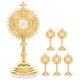 thumbnail image 1 of 6 estatuas de cruz católica - Crucifijo de pie de metal de Jesús para decoración del hogar, decoración religiosa de mesa, cruz cristiana espiritual para sala de estar, iglesia, 1 of 7