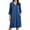 Steel Blue, variant on Ekouaer Zipper Robes for Women 3/4 Sleeves Housecoat Soft Nightgowns Sleepwear Mumu House Dresses with Pockets S-XXL