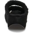 thumbnail image 3 of FitFlop Shuv Two-Bar Shearling-Lined Suede Slippers for Women - Leather Upper, Textile Lining, and Round-Toe Silhouette All Black 6 M (B)…, 3 of 4