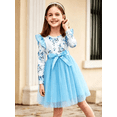 thumbnail image 4 of Lanbubble Girls Floral Tutu Dress Long Sleeve Tulle Princess Party Dress 4-5 Years, 4 of 5