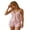 Pink, variant on Women's Eyelets Pajama Set Summer Fashionable V Neck Tank Tops with Drawstring Shorts 2Pcs Soft Sleepwear