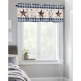 thumbnail image 4 of Kitchen Cafe Valance Curtain for Small Windows,American National Flag Star Bule Buffalo Lattice Rod Pocket Short Valances Farm Retro Burlap Window Treatment for Living Room/Bedroom/Bathroom,54x18in, 4 of 8