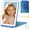 Blue-violet, variant on FUNTOUCH Lighted Travel Mirror, 3 Color Makeup Mirror, Portable Vanity Mirror, Rechargeable Folding Cosmetic Mirror
