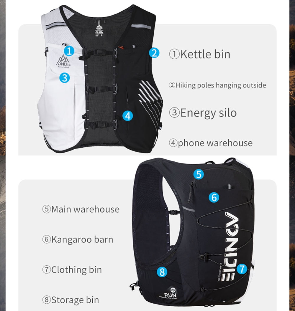 AONIJIE Running Hydration Vest Lightweight & Large Capacity Running Vest for Women Men,L
