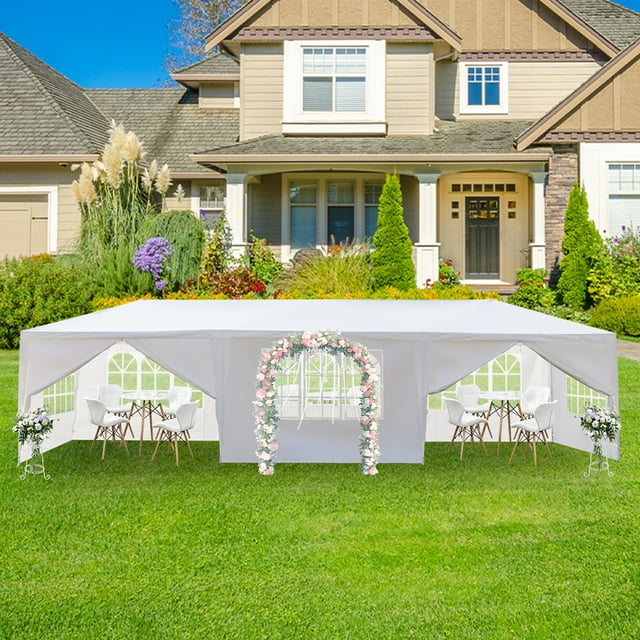 Ktaxon Tente de Réception 10 Pieds X 30 Pieds avec 8 Parois Latérales pour Fête Mariage Camping et Barbecue