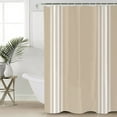 thumbnail image 2 of Hokiten Shower Curtain, Beige Striped Fabric Shower Curtains for Bathroom, Farmhouse Luxurious White Stripes Modern Abstract Art Bath Curtain Waterproof Bathtub Curtains with Hooks, Small 36" x 72", 2 of 7