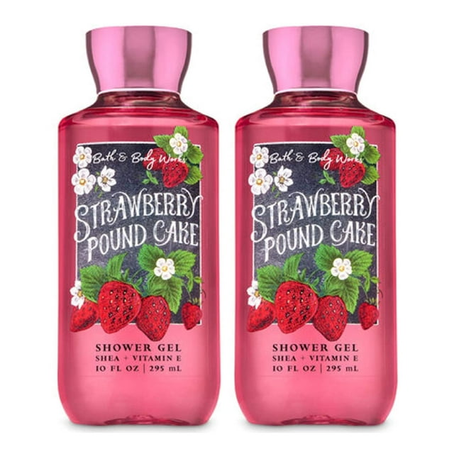 Gel de ducha Bath & Body Works, bizcocho de fresa, 300 ml, paquete de 2