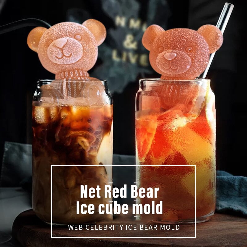 Wake Up Lion Bear Ice Frame Hanging Cups Home Coffee Ice Cube Making Molds  Rose Silicone Ice Cube Tray Summer Ice Ball Machine
