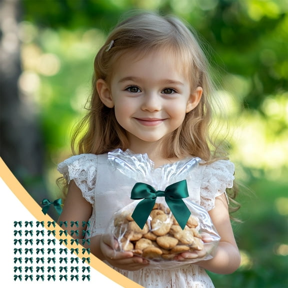 SPOORYYO Decorative Gift Bow Ribbons for Packaging, Hand-Tied Sealing Bows for Cake Boxes and Present Wrapping