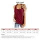 thumbnail image 4 of Top sin mangas acanalado con botones, cuello redondo, delgado, suave, informal, con botones delanteros, chaleco de verano acanalado para mujer, rojo vino XL, 4 of 4