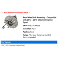 thumbnail image 2 of Rear Wheel Hub Assembly - Compatible with 2012 - 2015 Chevy Captiva Sport 2013 2014, 2 of 2