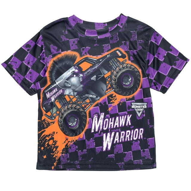 Camiseta Monster Jam Mohawk Warrior Púrpura para niños de 6 años