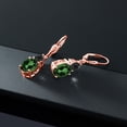 thumbnail image 4 of Gem Stone King 18K Rose Gold Plated Silver Green Mystic Quartz and Black Onyx Dangle Earrings for Women (6.72 Cttw, Gemstone Birthstone, Oval 10X8MM, Trillion 5MM), 4 of 4