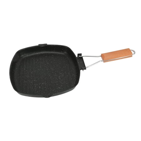 

Stovetop Grill Pan Grilling Pan Nonstick Grill Pan Divided Pan Griddle Pan Frying Pan Outdoor Household Folding Beech Handle Energy Saving Non Stick Stripes Steak Special Pan
