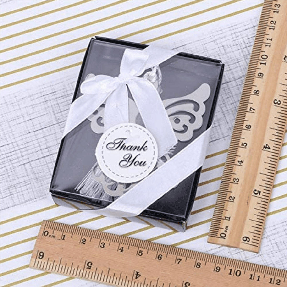 100Pcs Angel Bookmark Favor with Elegant Silk Wedding Party Favor Gift Boxed Book Lovers Collection Bookmark